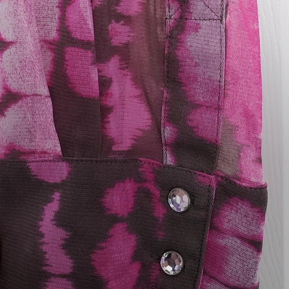 Sheer blouse with camisole and crystal buttons - Picture 2 of 7